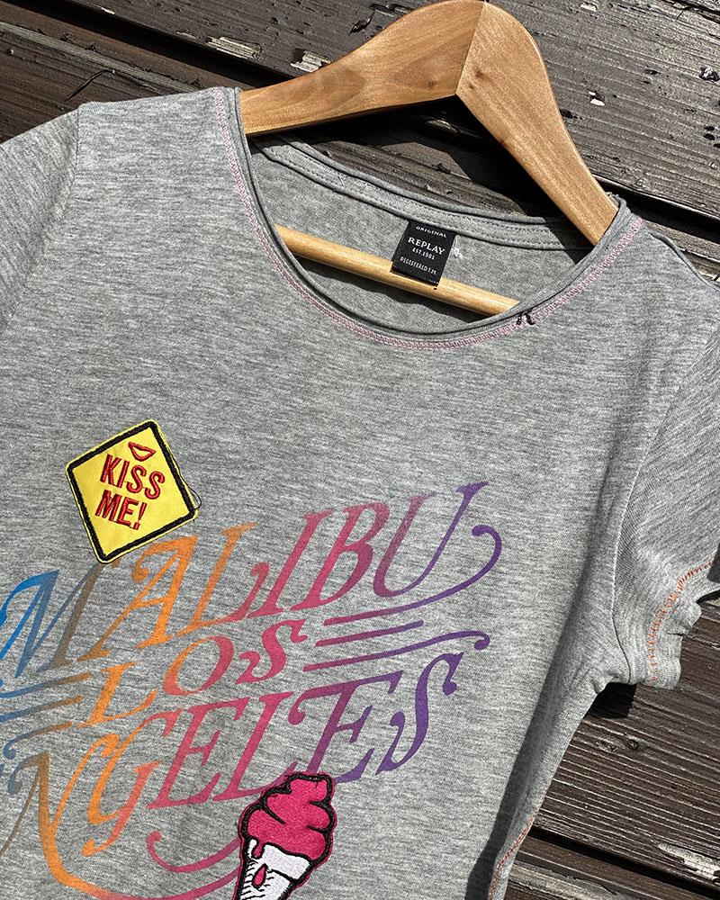 Children's T-shirt Replay MALIBU LOS ANGELES gray