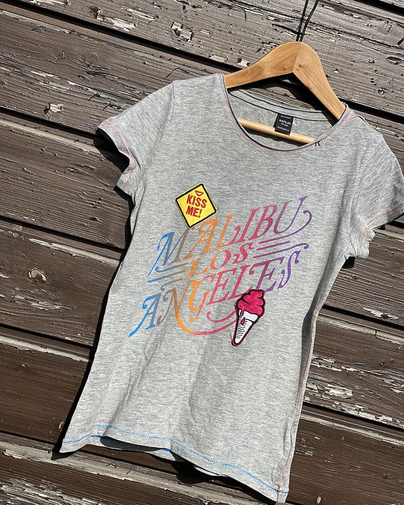 Children's T-shirt Replay MALIBU LOS ANGELES gray