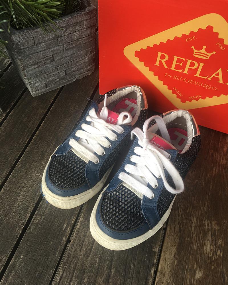 Replay children's sneakers blue-white