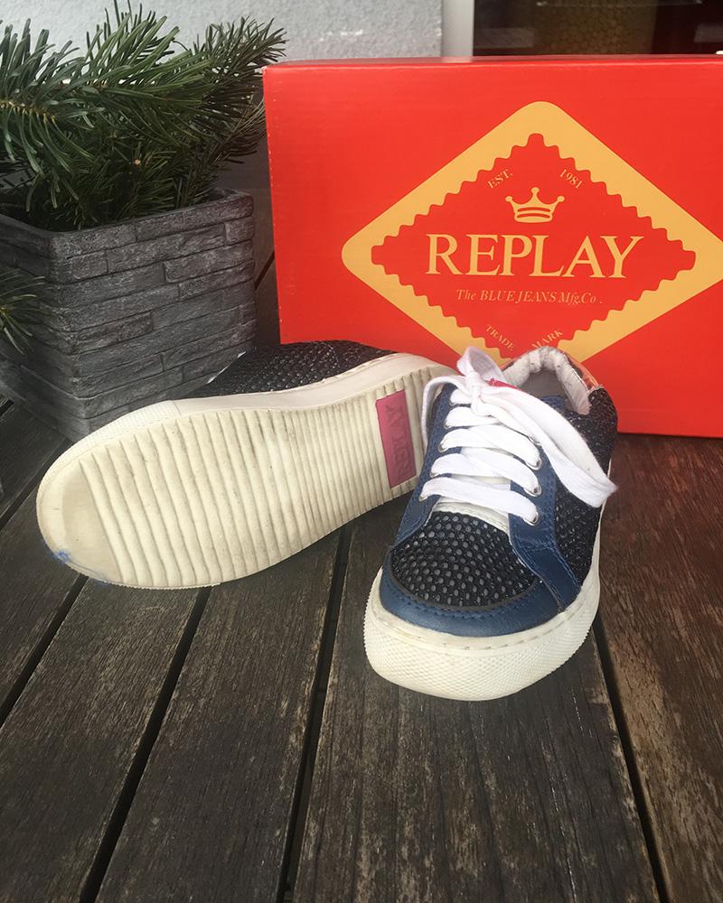 Replay children's sneakers blue-white