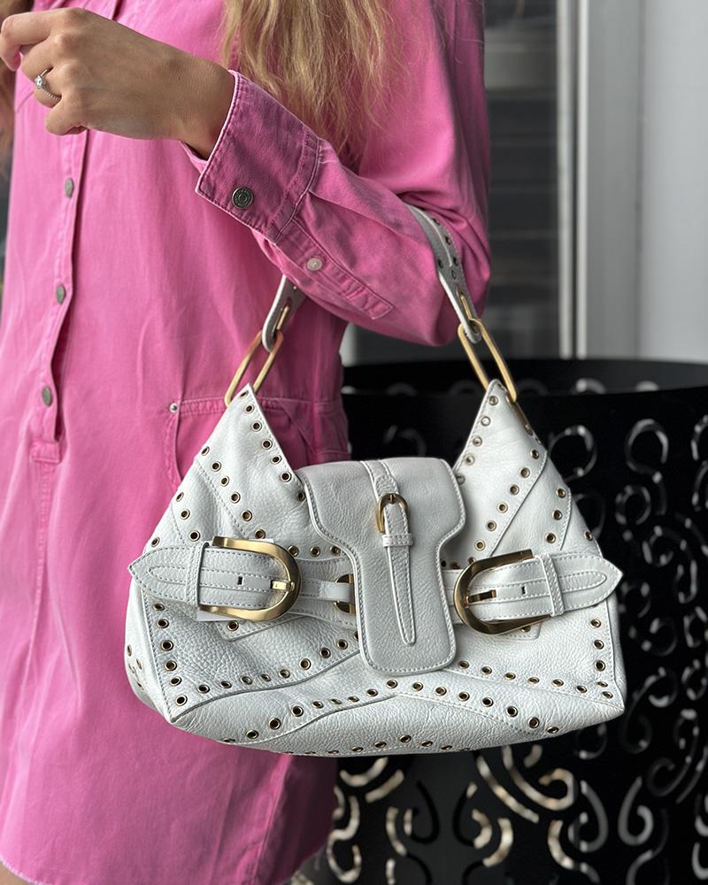 Women's handbag Jimmy Choo EYELET TULITA white