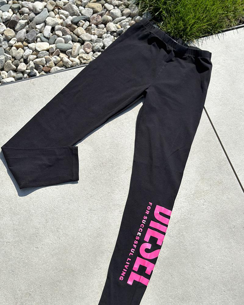 Children's leggings Diesel black with inscription