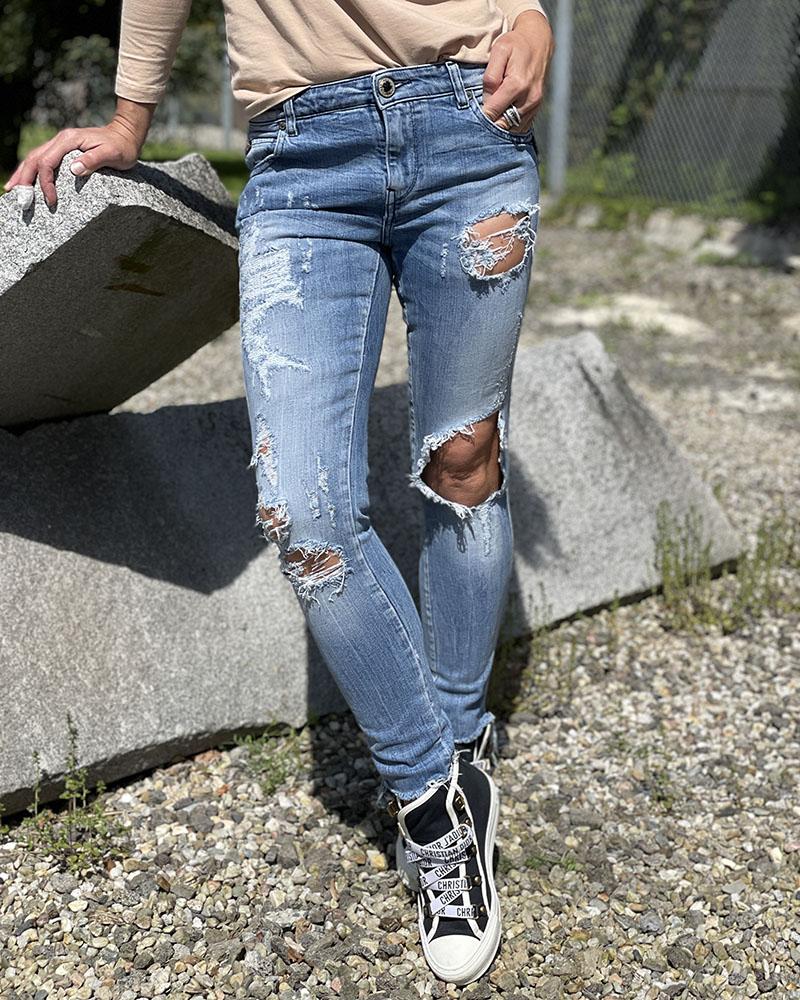 We Are Replay women's light blue ripped jeans