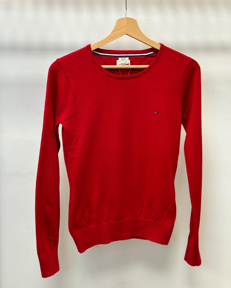 Women's Tommy Hilfiger red round neck sweater