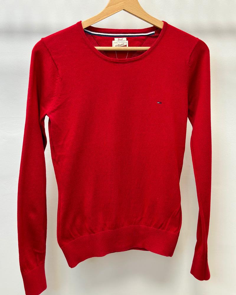 Women's Tommy Hilfiger red round neck sweater