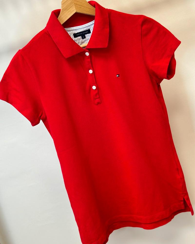 Triko dámské Tommy Hilfiger červené polo