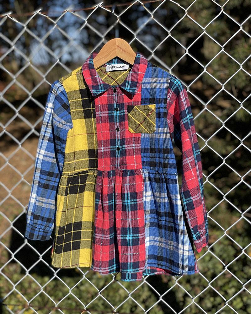 Children's dress Replay checkered colorful