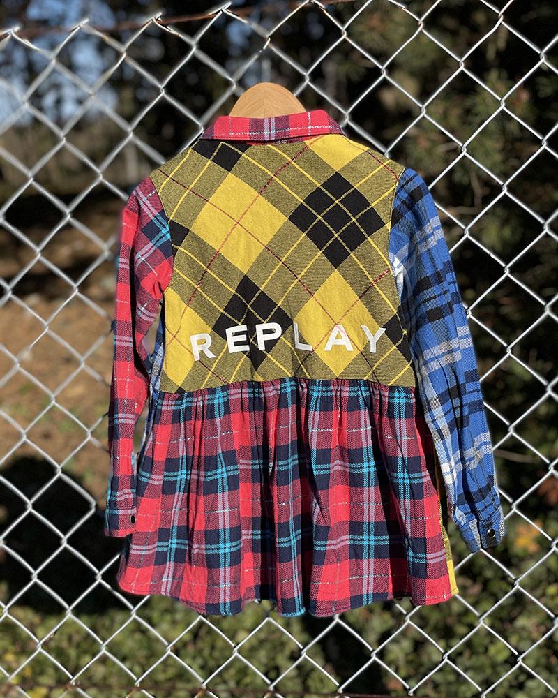 Children's dress Replay checkered colorful