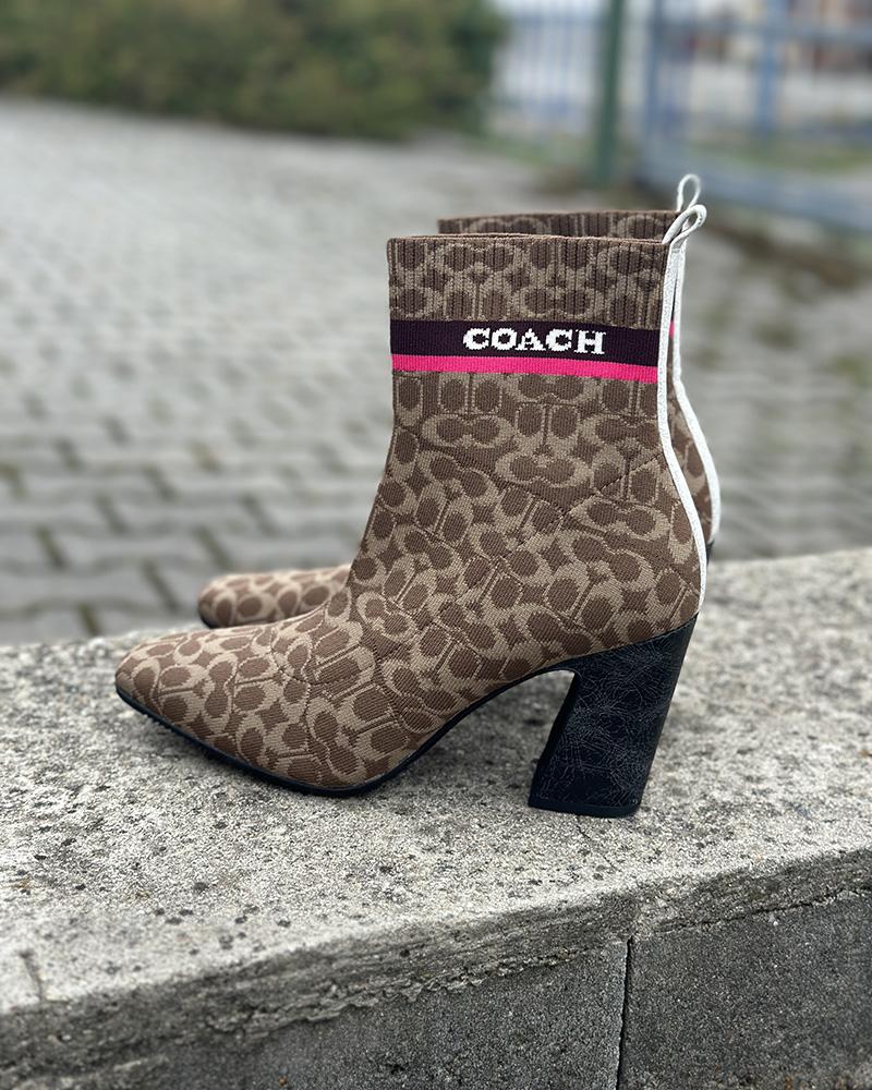 Polokozačky dámské Coach Tasha Sig Knit Booti