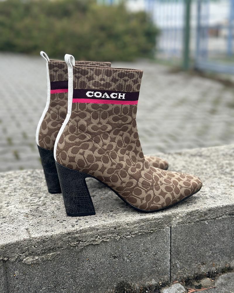 Polokozačky dámské Coach Tasha Sig Knit Booti