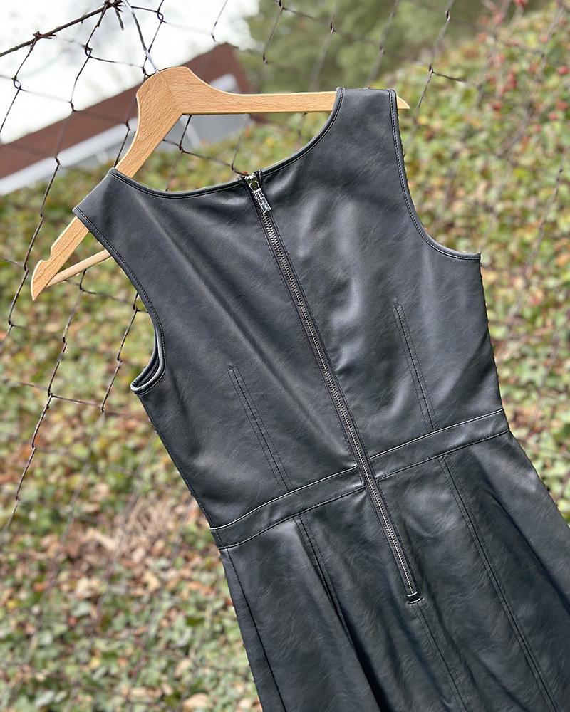 Women's Armani Exchange black leather dress