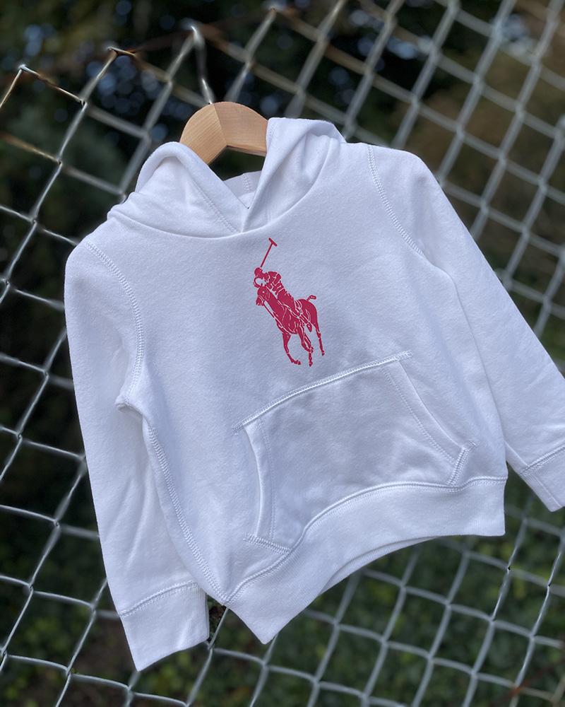 Children's sweatshirt Ralph Lauren white with hood