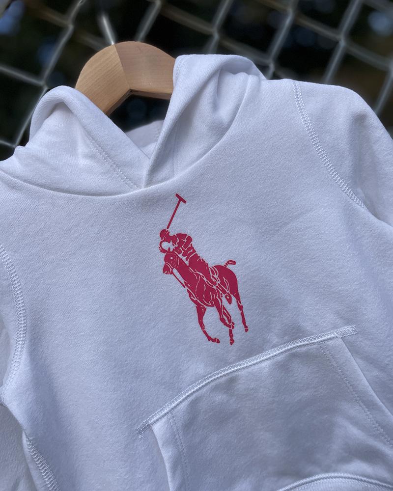 Children's sweatshirt Ralph Lauren white with hood