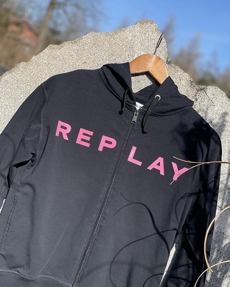 Replay children's sweatshirt with a pink inscription