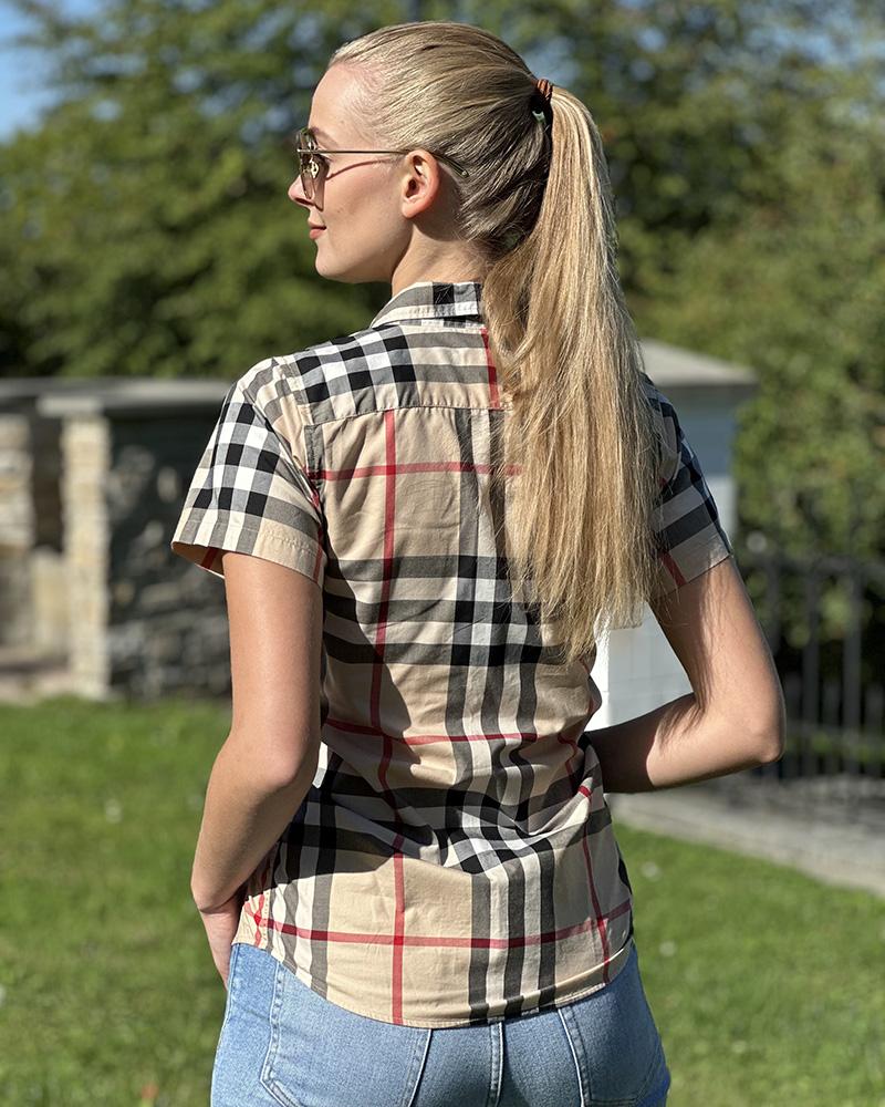 Ladies burberry shirt on sale