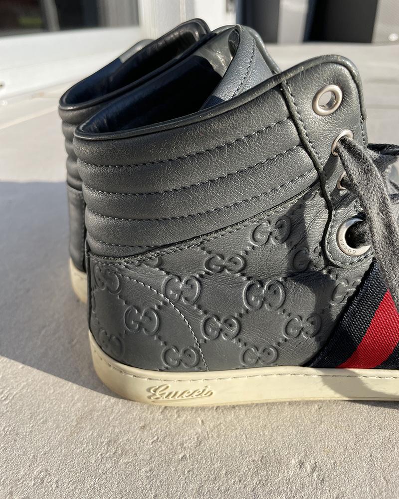 Tenisky pánské Gucci HIGH TOP GUCCISSIMA šedé