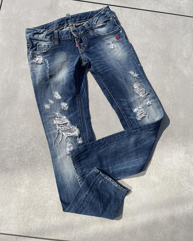 Dsquared2 women's blue jeans with holes